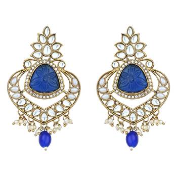 Traditional Kundan Pearl Chandbali Earrings For Women And Girls  6