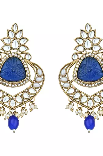 Traditional Kundan Pearl Chandbali Earrings For Women And Girls 