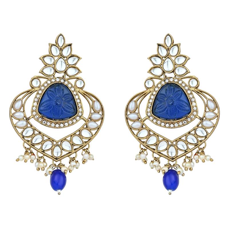 Traditional Kundan Pearl Chandbali Earrings For Women And Girls 