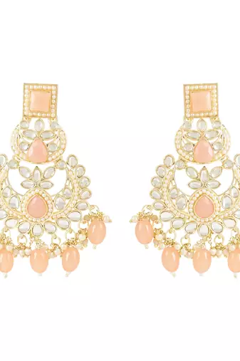 Traditional Kundan Pearl Chandbali Earrings For Women/Girls (E3135Pe)