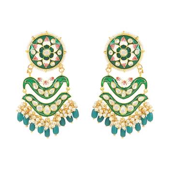 Traditional Handcrafted Meenakari Pearl Kundan Beaded Earring For Women & Gilrs  5