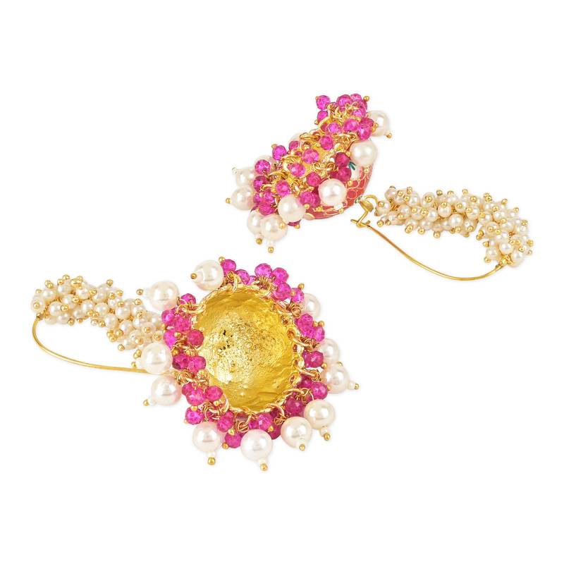 Traditional Meenakari Handcrafted Pearl Jhumki Earrings For Women & Girls (E3130Q)