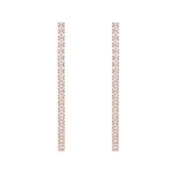Sparkling Glamorous Rose Gold Plated CZ and American Diamond Tassel Drop Fashionable Earrings 4