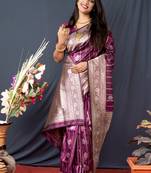 WINE CLASSY TRENDY  LEHRIYA  SILK SAREE