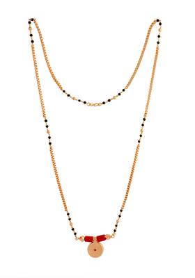 Golden box chain and black beads mangalsutra karimani LONG 30" with big single vati  one gram gold 3