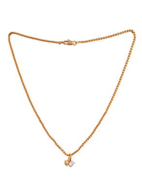 Golden short chain 16" with big diamond pendant one gram gold 3