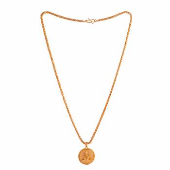 Golden chain with Laxmi pendant MEDIUM length 24" one gram gold 3