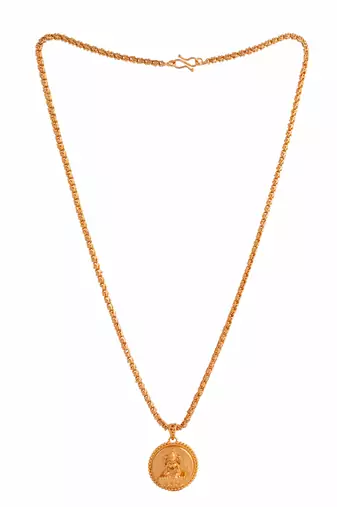 Golden chain with Laxmi pendant MEDIUM length 24" one gram gold