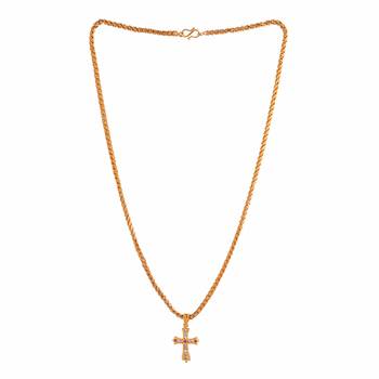 golden chain with cross pendant – medium length, 1 gram gold 3