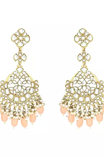 Traditional Kundan Pearl Chandbali Earrings For Women And Girls 
