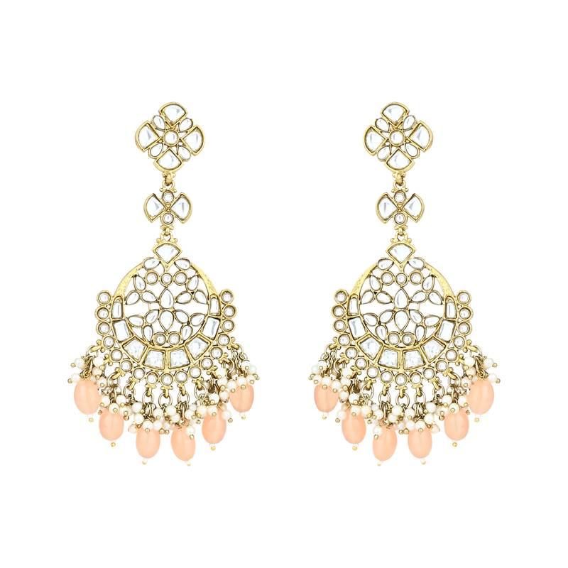 Traditional Kundan Pearl Chandbali Earrings For Women And Girls 
