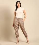 Beige foil pant