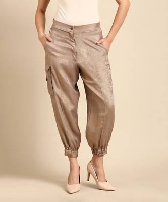 Beige foil pant 2