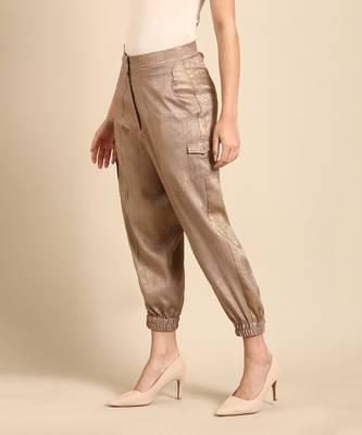 Beige foil pant 3