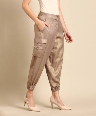 Beige foil pant 4