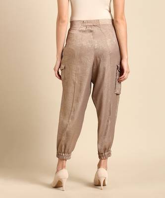 Beige foil pant 5