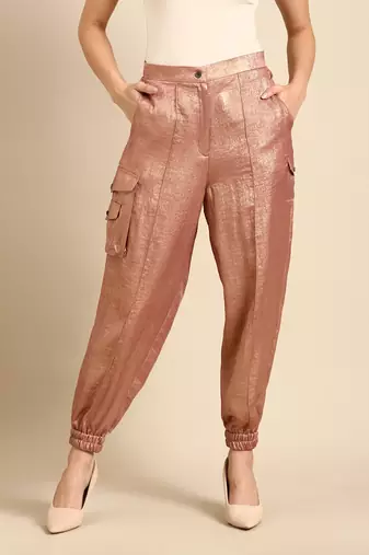 Rust orange foil pant