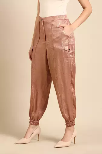 Rust orange foil pant