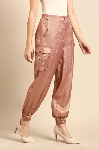 Rust orange foil pant