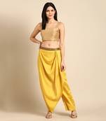 Yellow crush silk palazzo pant