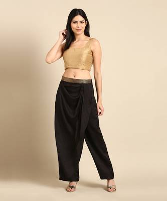 Black crush silk palazzo pant 1