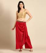 Red crush silk palazzo pant