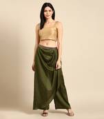 mehndi green crsuh silk palazzo pant