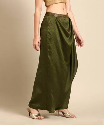 mehndi green crsuh silk palazzo pant 4