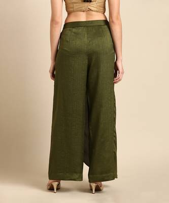 mehndi green crsuh silk palazzo pant 5
