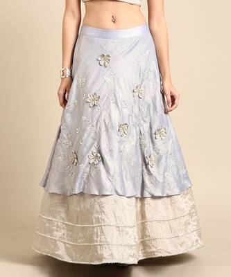 Blue Silver Tissue Silk Lehenga 2