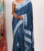 VISCOSE NATURAL CREPE TIE & DYED SAREE