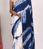 VISCOSE NATURAL CREPE TIE & DYED SAREE