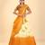 Yellow Shibori dyeing silk Lehenga in Viscose fabric