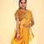 Yellow Shibori dyeing silk Lehenga in Viscose fabric