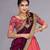 Regal Banarasi Lehenga with Mesmerizing Pleating Red Embellished Half Saree, Net Dupatta & Unstitched Banarasi Blouse.