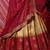 Pleating Style Chiku and Maroon Banarasi Silk semi-stitched Half Saree with unstitched Blouse and Dupatta