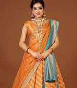 Banarasi silk Double Dupatta style Lehenga