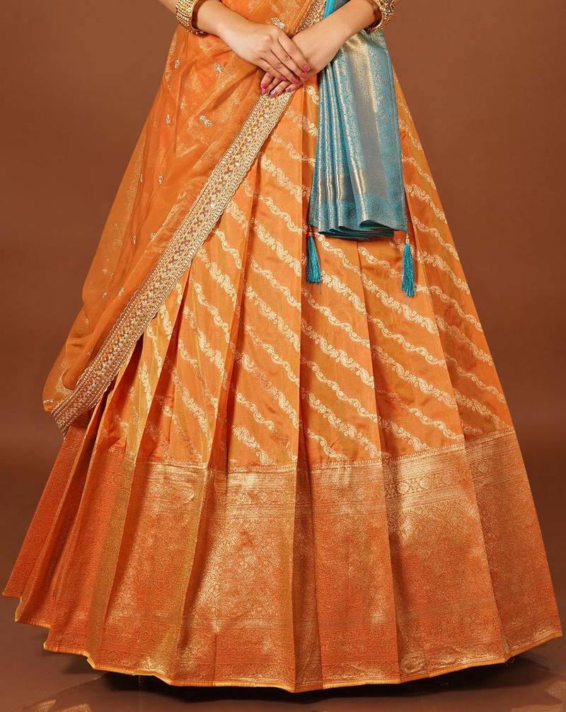 Banarasi silk Double Dupatta style Lehenga