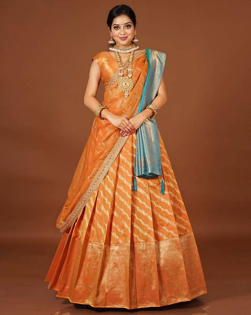Banarasi silk Double Dupatta style Lehenga