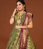 Banarasi silk Double Dupatta style Lehenga