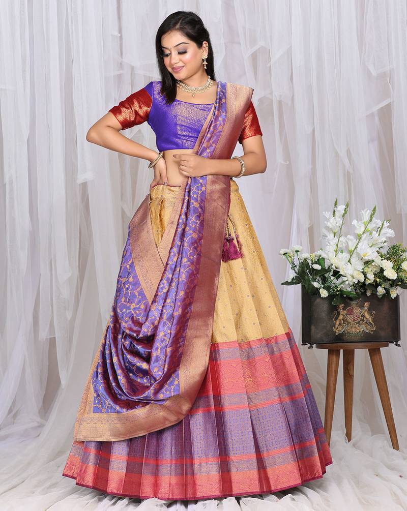 Designer Banarasi Half Saree for Women