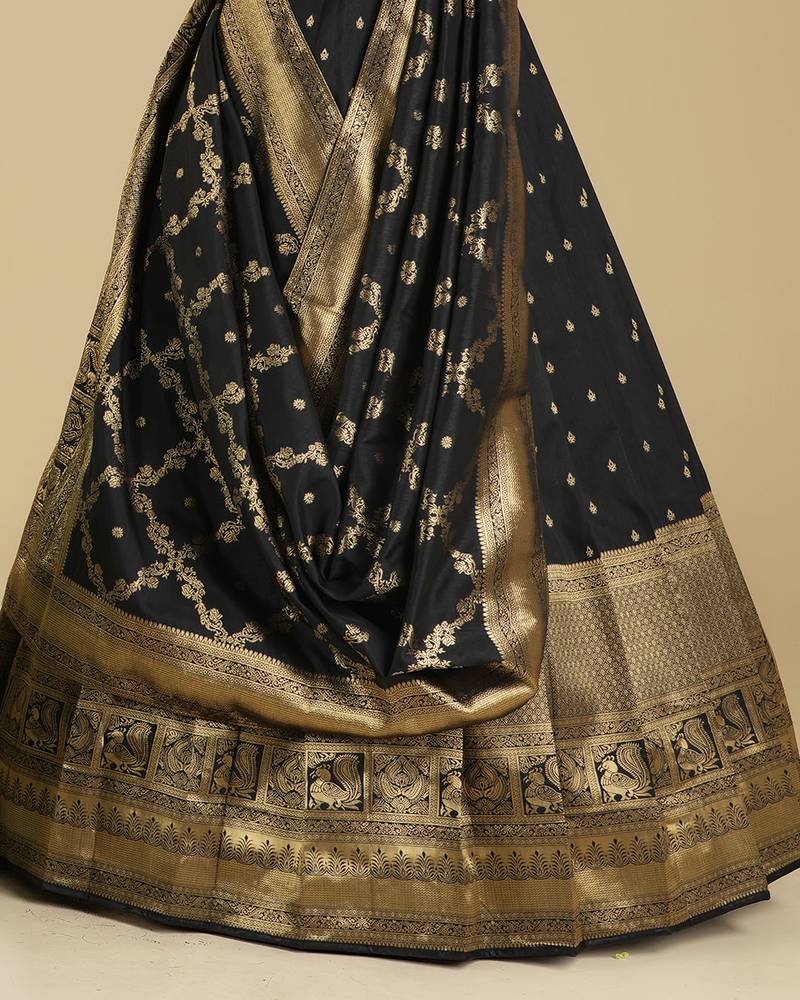 Banarasi Silk Zari Woven Pattu Half Saree