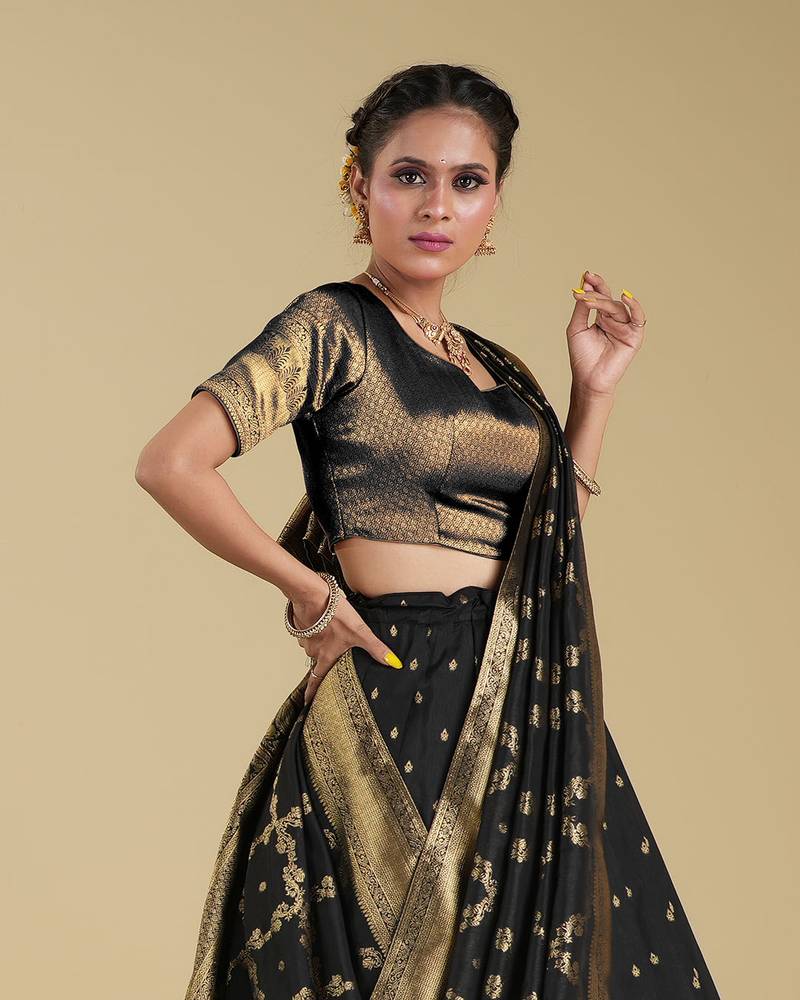 Banarasi Silk Zari Woven Pattu Half Saree