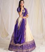 Banarasi Silk Zari Work Pattu Half Saree