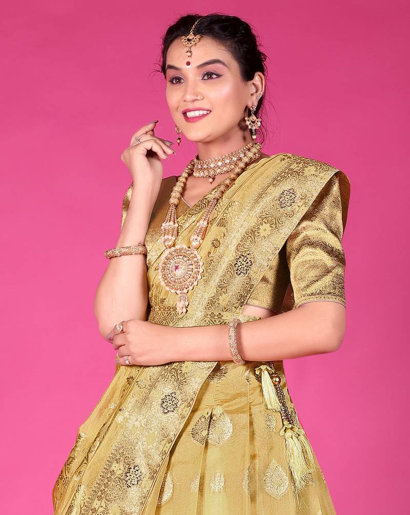 Tissue Jacquard Lehenga set for Women