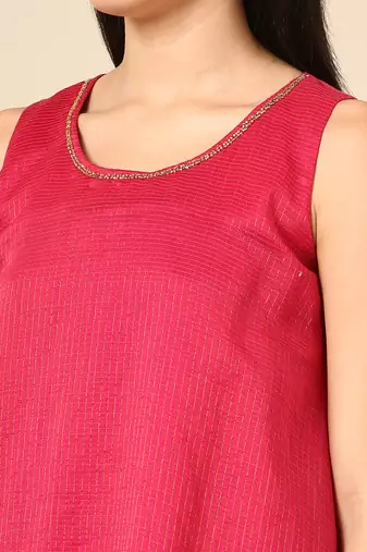 Pink chanderi kota top
