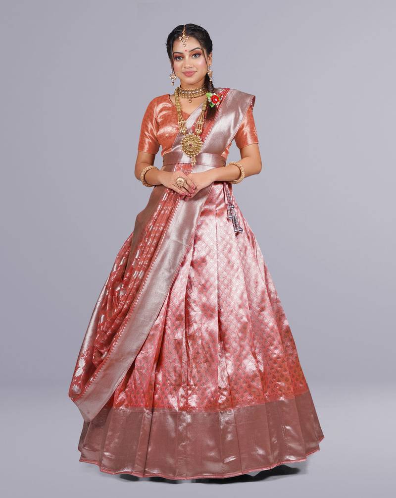 Kanchipuram Silk Pattu Lehenga for Women