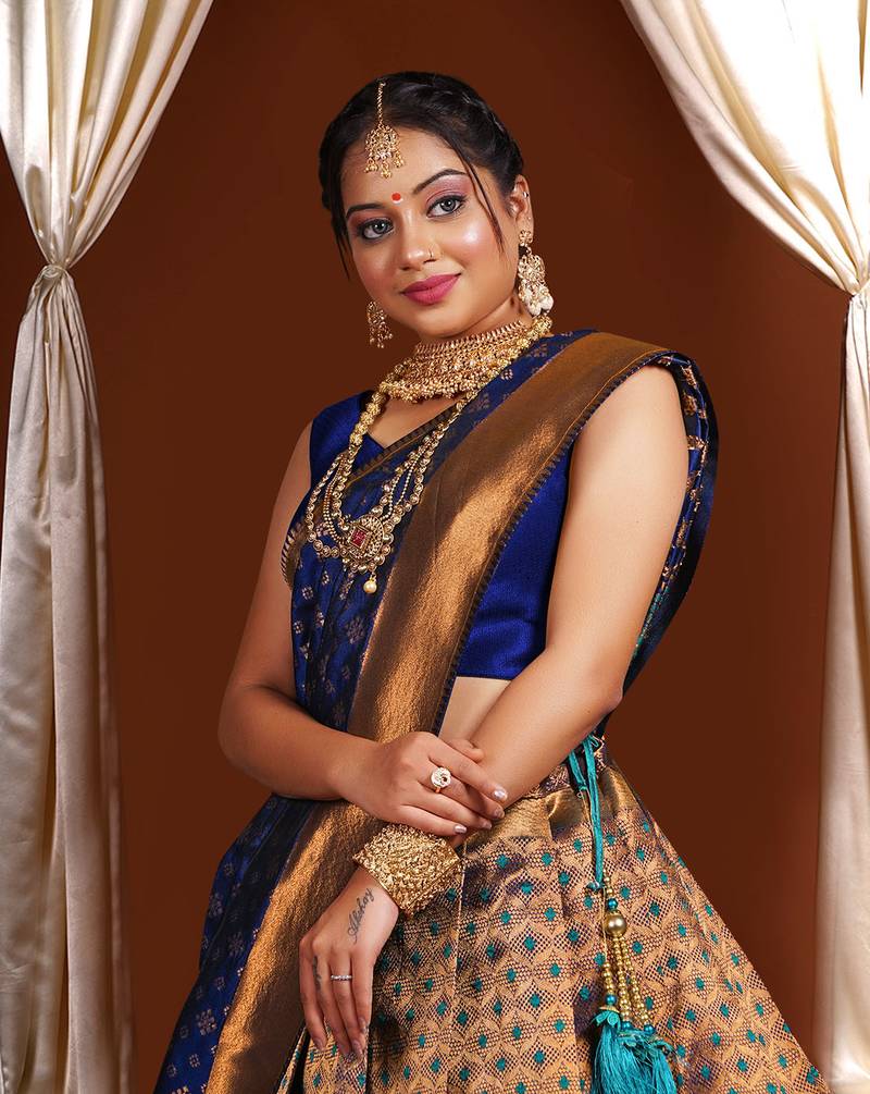 Pure Kanjivaram silk Zari work Half Saree