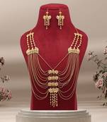 Gold color gold plated necklace set