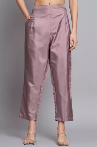  women kurta and trousers pant set silk blend